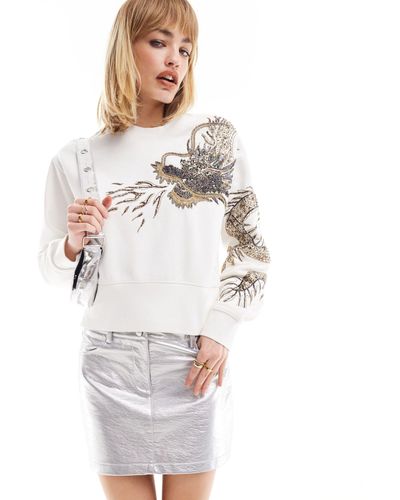 AllSaints – dragon separo – sweatshirt - Weiß