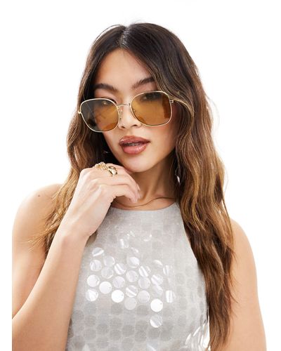 Le Specs Metamorphosis Oversized Round Sunglasses - White