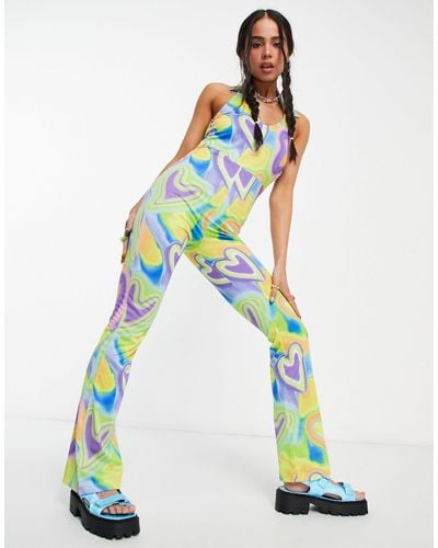 Collusion Tuta jumpsuit con stampa a cuori - Multicolore