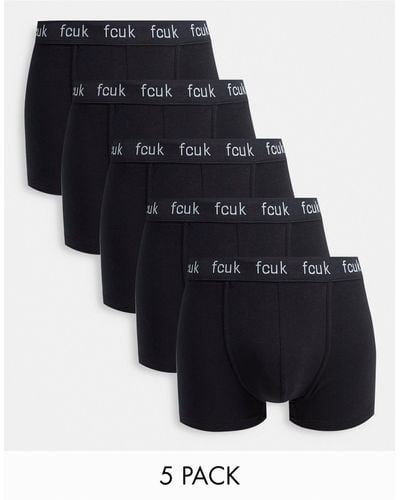French Connection 5 Pack Fcuk Boxers - Black