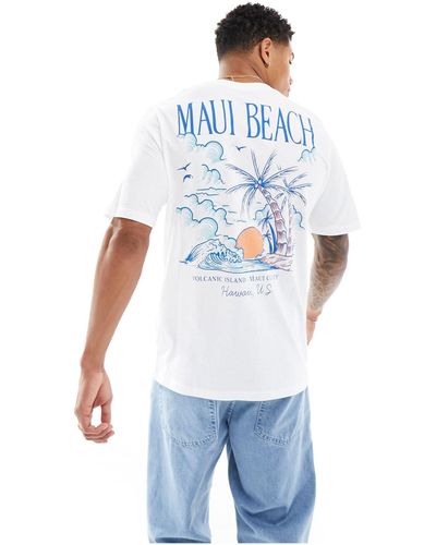 Jack & Jones Oversized Maui Back Print T-shirt - Blue