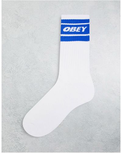 Obey – cooper ii – weiße socken mit markendesign