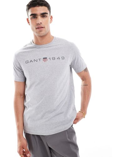 GANT Shield Logo Front Print T-shirt - Grey