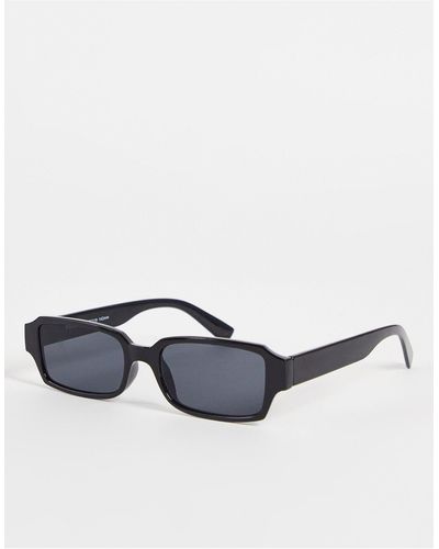 Pull&Bear – auffällige rechteckige sonnenbrille - Weiß