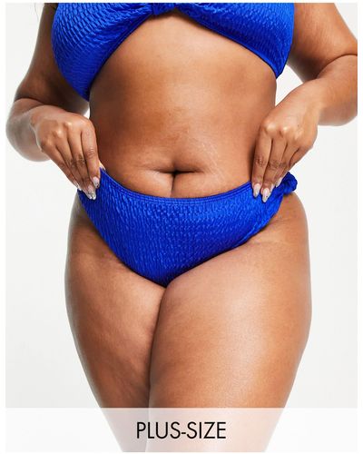 South Beach Esclusiva - slip bikini a vita alta con nodo - Blu