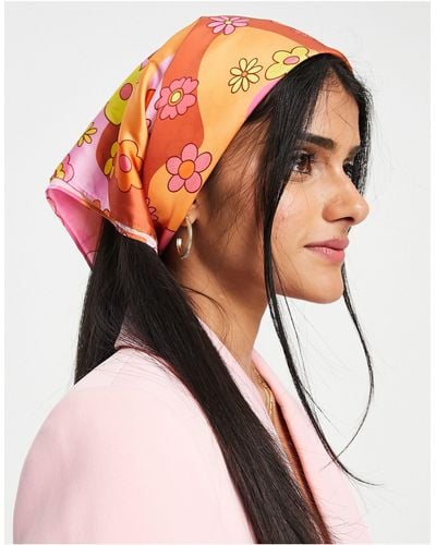 ASOS Polysatin Medium Headscarf - Pink