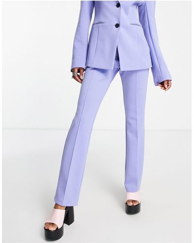Collusion Super Slim Flare Suit Trousers - Blue