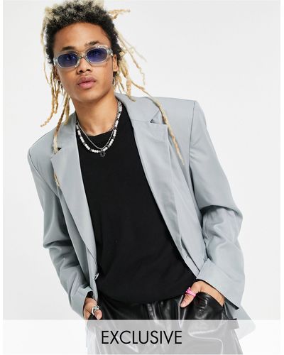 Collusion Oversized Blazer With Pocket Detail - Gray
