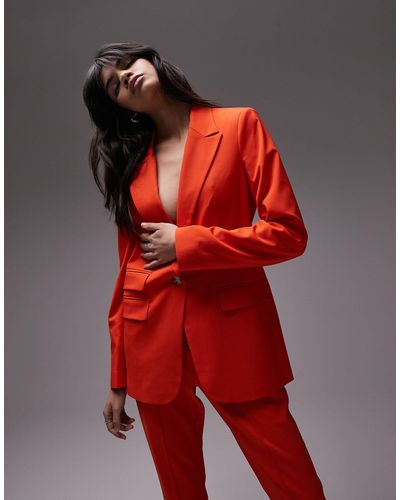 TOPSHOP – feminine blazer mit schmalem schnitt - Rot