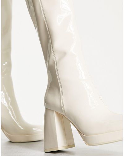 bershka knee high suede boots
