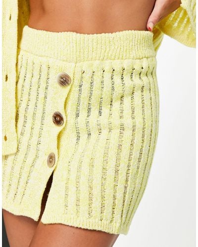 River Island Co-ord Ladder Crochet Mini Skirt - Yellow
