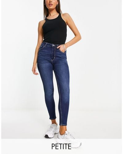 Pimkie Petite - Skinny Jeans Met Hoge Taille - Blauw