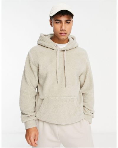 Only & Sons Teddy Borg Hoodie - White