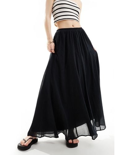 ASOS Maxi Skirt With Godet Detail - Black