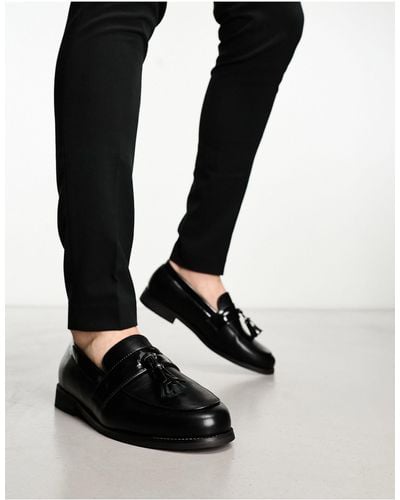 Truffle Collection Faux Leather Tassel Loafers - Black
