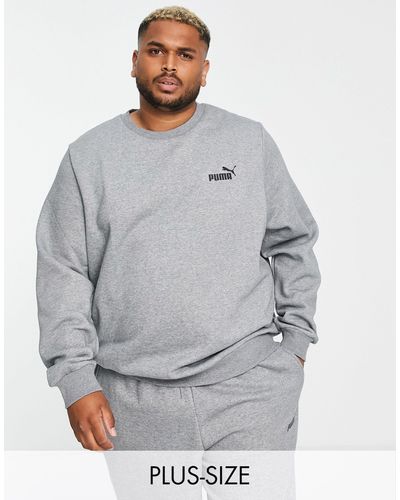 PUMA Plus - Essentials - Sweatshirt Met Klein Logo - Grijs