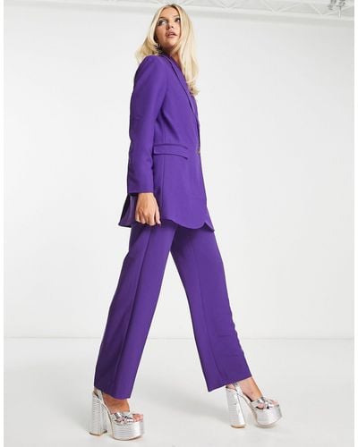 JJXX Mary High Waisted Tailored Trousers Co-ord - Blue