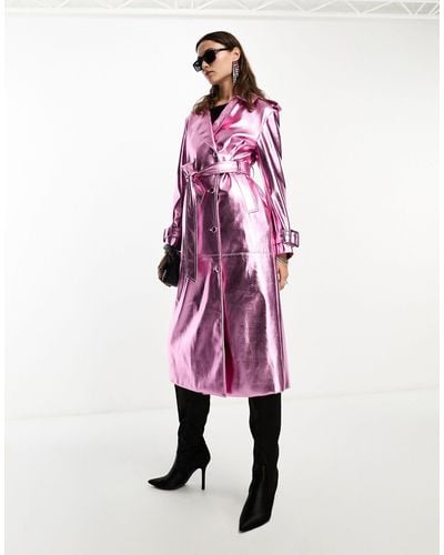 Amy Lynn Lupe Trench Coat - Pink