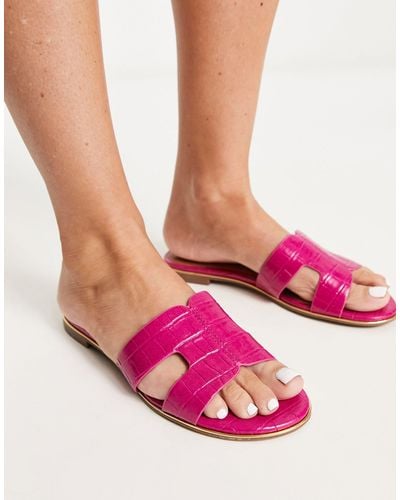 Dune London – loopy – flache sandalen zum reinschlüpfen - Pink