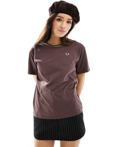 Fred Perry F Perry Crew Neck T-shirt - Purple