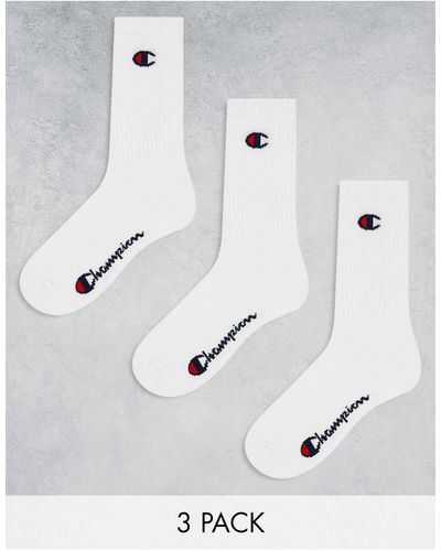 Champion 3 Pack Crew Socks - White
