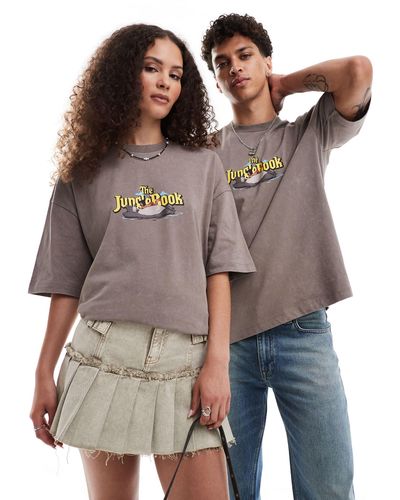 ASOS Disney - t-shirt unisexe oversize avec imprimé le livre - Marron