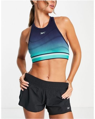 Reebok United By Fitness Seamless Ombre Crop Top - Blue