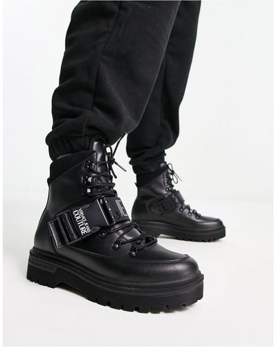 Versace Syrius Strap Boots - Black