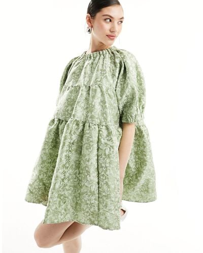 Sister Jane Thimble Jacquard Mini Dress - Green