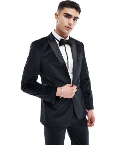 ASOS Slim Tuxedo Suit Jacket - Blue