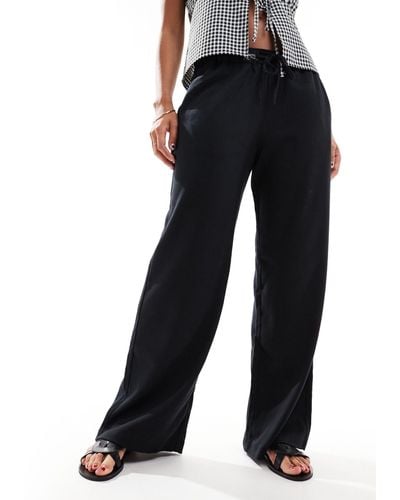 Hollister Low Rise Pull On Tailored Trousers - Black