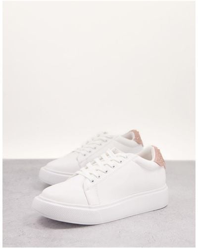 Lipsy Lace Up Flat Form Sneaker - White