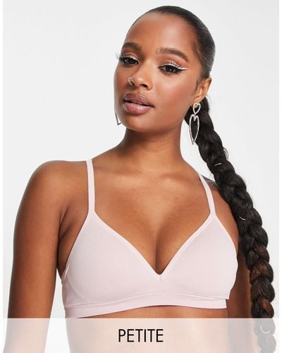 Lindex Petite Seamless Bralette With Lace Back Detail - White