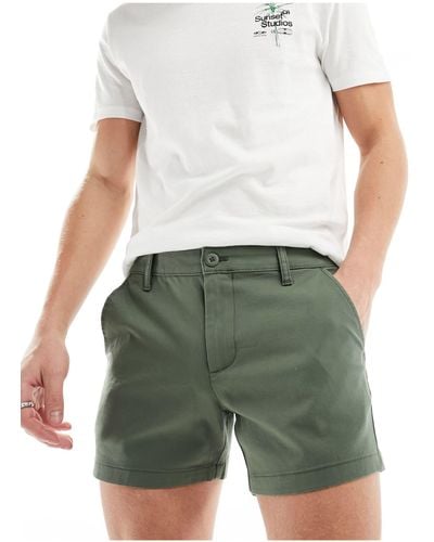ASOS Skinny Shorter Length Chino Shorts - Green