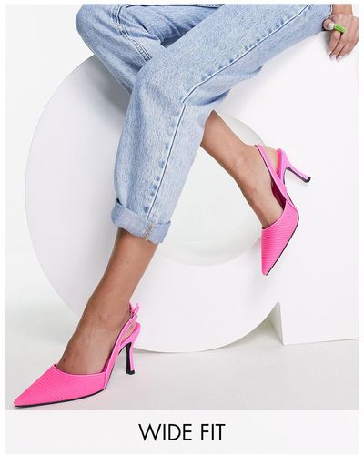 ASOS Wide Fit Samber Slingback Stiletto Heels - Pink