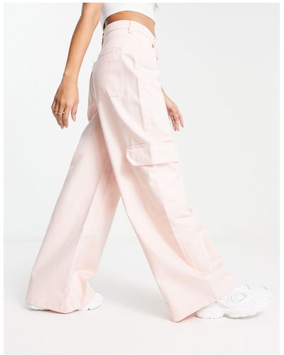 Weekday Sienna Cargo Trousers - Pink
