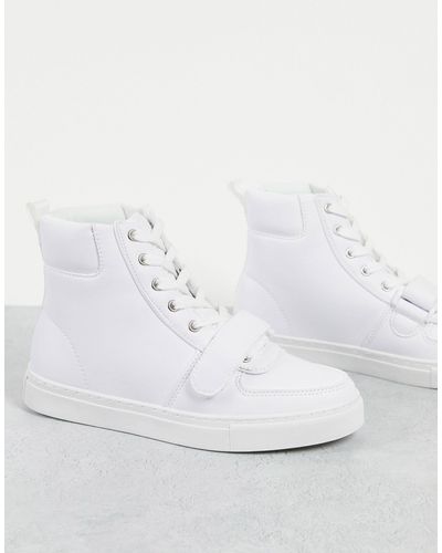 ASOS Dart Velcro High Top Sneakers - White