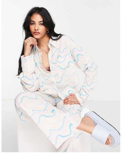 NA-KD X Miss Lisibell Co-ord Oversized Shirt - White