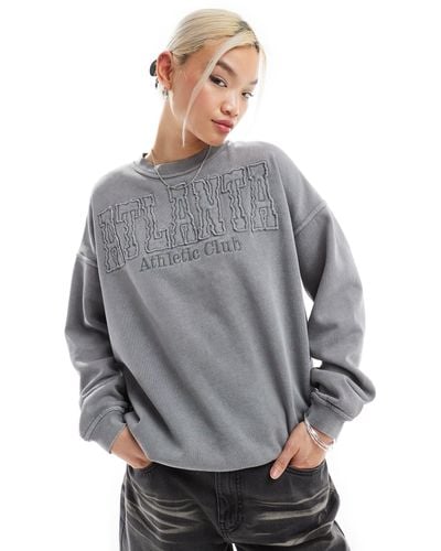 Daisy Street – oversize-sweatshirt - Grau