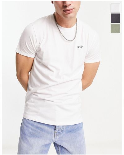 Hollister – 3er-pack t-shirts - Weiß