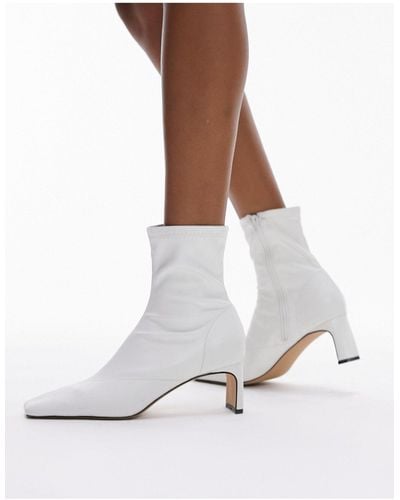TOPSHOP Botas blancas estilo calcetín - Blanco