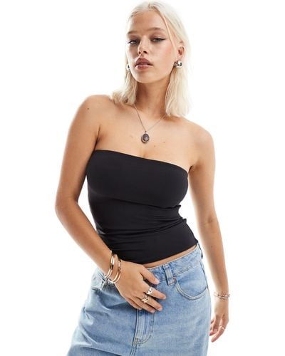 ONLY Seamless Cropped Tube Top - Black