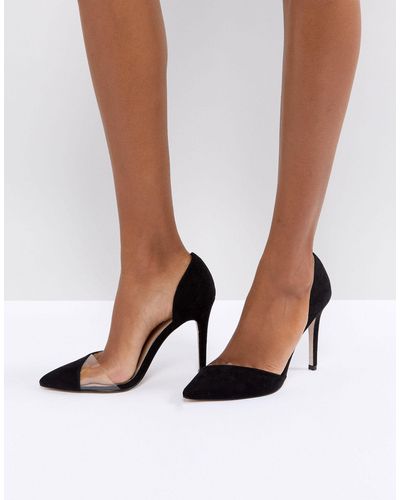 Miss Kg Two Part Detail Point High Heels - Black