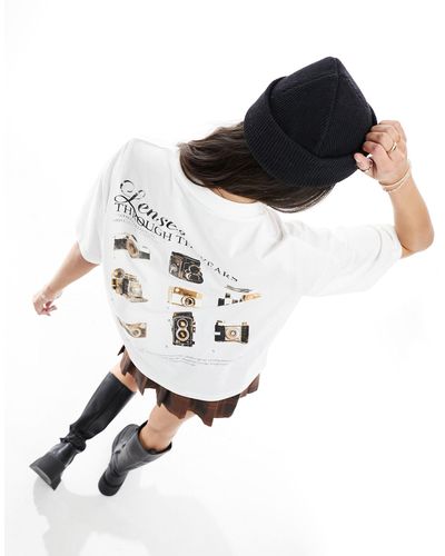 ASOS Oversized T-shirt With Cameras Back Graphic - White