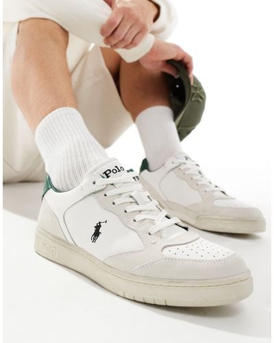Polo Ralph Lauren Polo court lux - baskets en daim avec logo - crème - Neutre