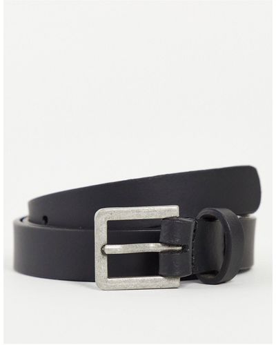ASOS Leather Skinny Belt - Black