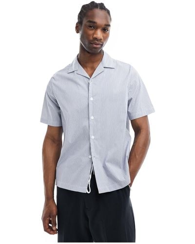 ASOS Relaxed Smart Stripe Shirt - White