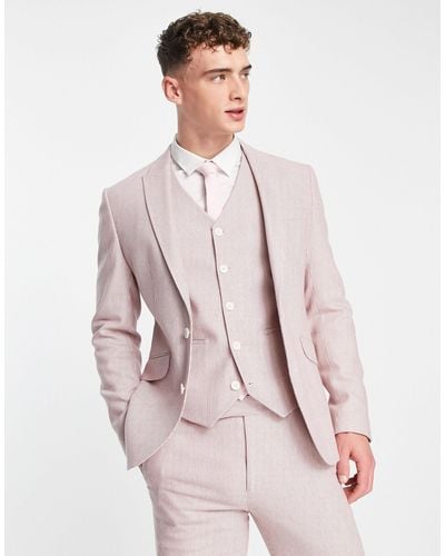 ASOS Super Skinny Wool Mix Suit Jacket - Pink
