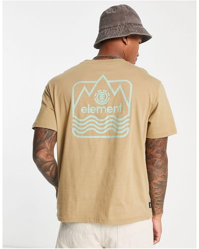 Element Peaks - T-shirt Met Print Op - Naturel
