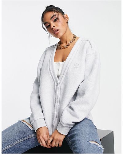 adidas Originals – luxe lounge – strickjacke - Weiß